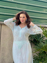 Aria Blue Full Sleeves Chikankari Kurta